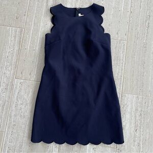 J. Crew Navy Scallop-Edge Sleeveless Mini Dress